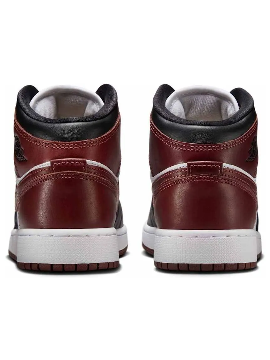 Кроссовки (GS) Air Jordan 1 Mid SE 'Dark Pony' — изображение 5 из 6, белый