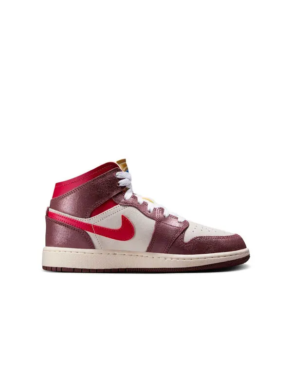 Кроссовки 1 mid 'bread butter & sole' Air Jordan — изображение 2 из 4, коричневый/красный