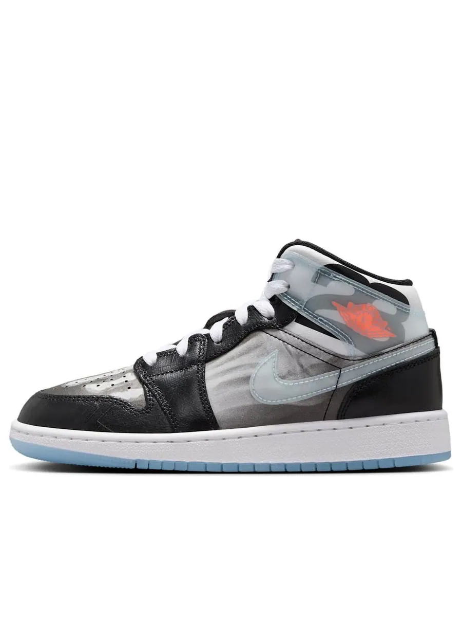 Кроссовки (GS) Air Jordan 1 Mid 'X-Ray' — изображение 1 из 6, черный