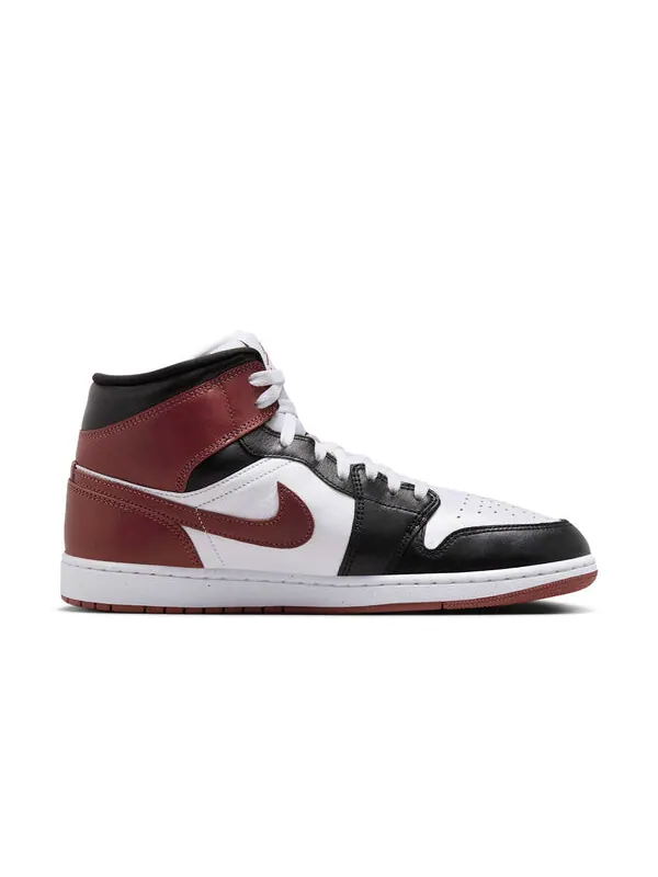 Кроссовки 1 mid 'white red black' Air Jordan — изображение 2 из 4, белый/черный/красный