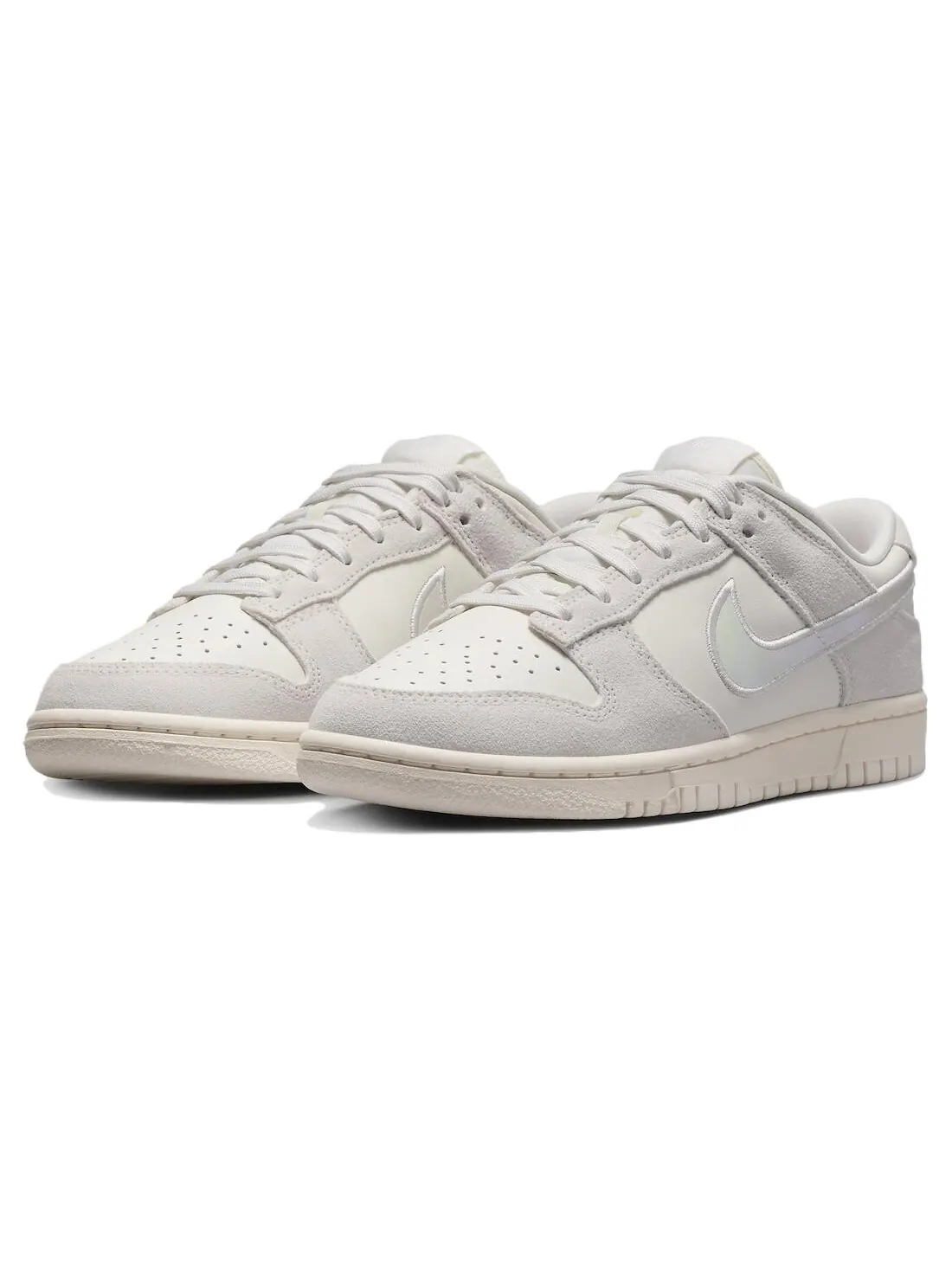 Кроссовки Nike Dunk Low Sail Iridescent Swoosh — изображение 2 из 4, бежевый серый