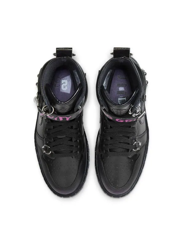 Кроссовки 1 высокие бруклин Air Jordan — изображение 4 из 4, черный/фиолетовый/черный