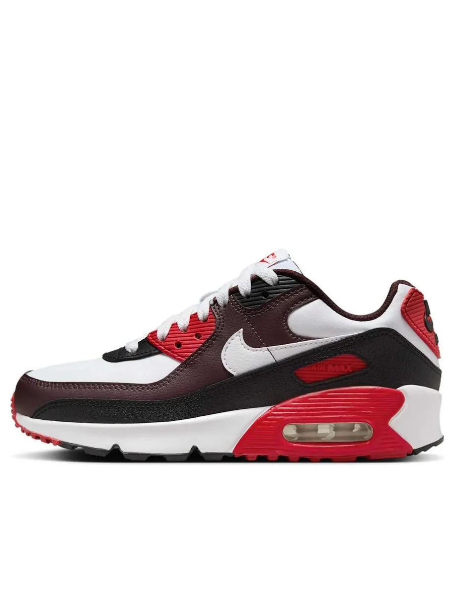 Кроссовки (GS) Nike Air Max 90 'Burgundy Crush Black University Red White' — изображение 1 из 6, белый