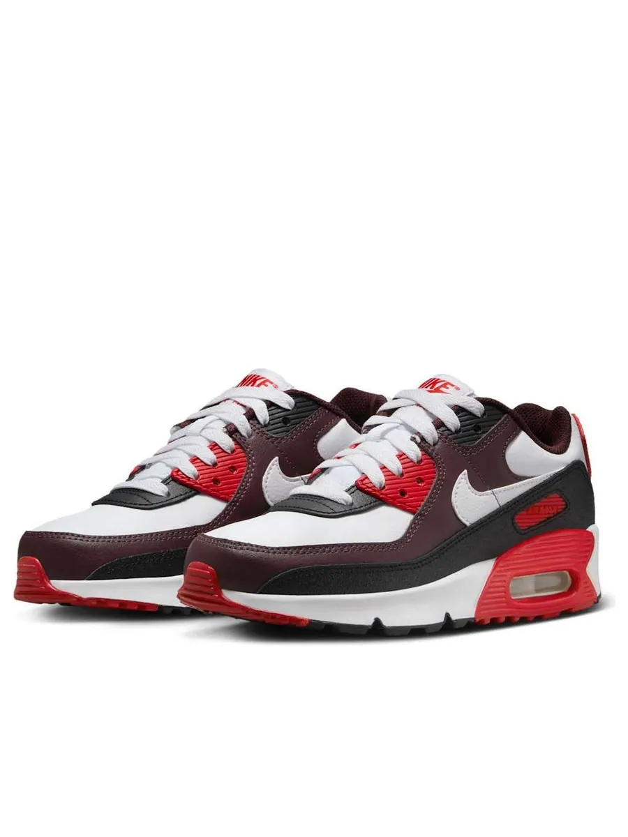 Кроссовки (GS) Nike Air Max 90 'Burgundy Crush Black University Red White' — изображение 3 из 6, белый