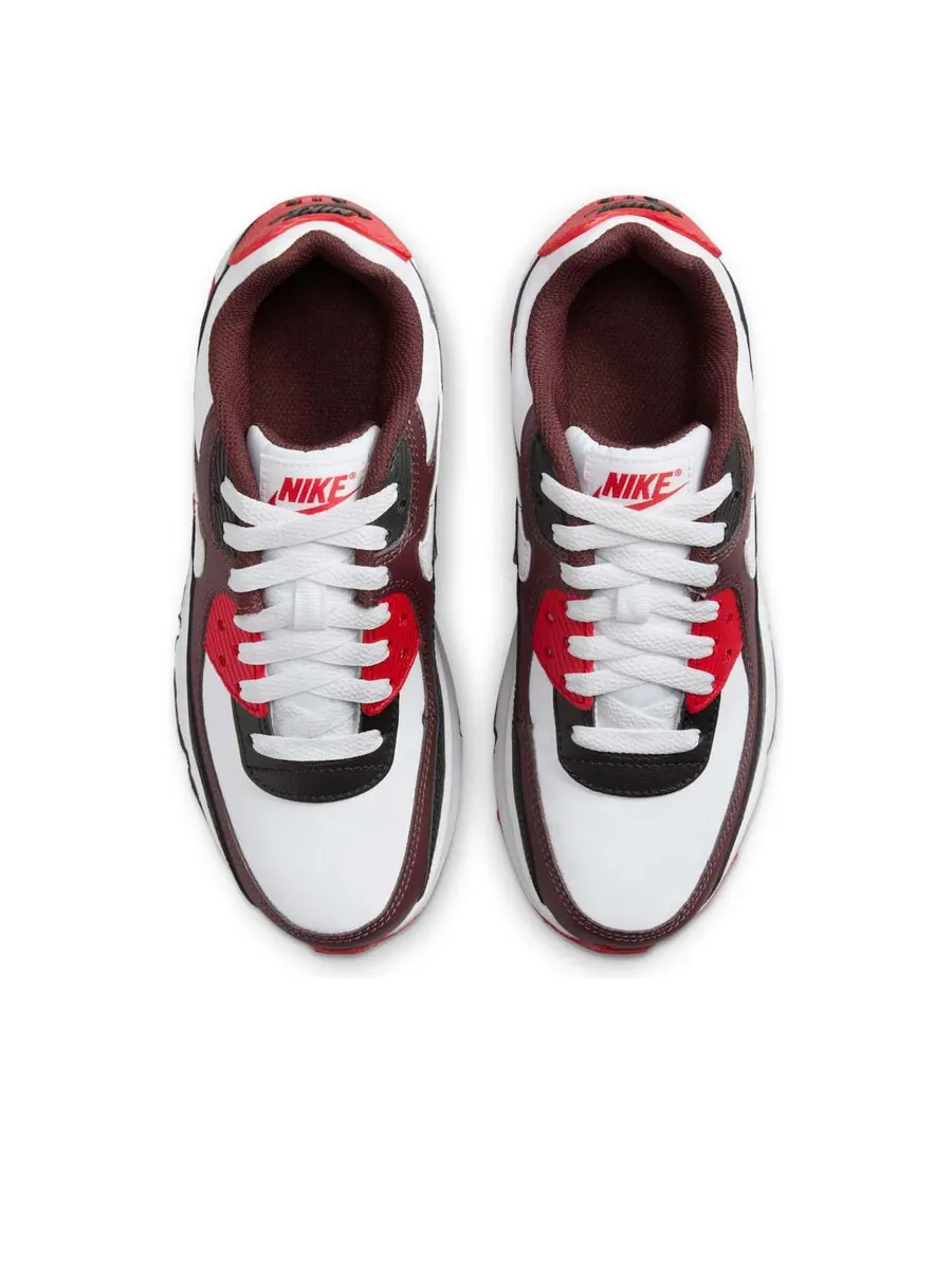 Кроссовки (GS) Nike Air Max 90 'Burgundy Crush Black University Red White' — изображение 4 из 6, белый