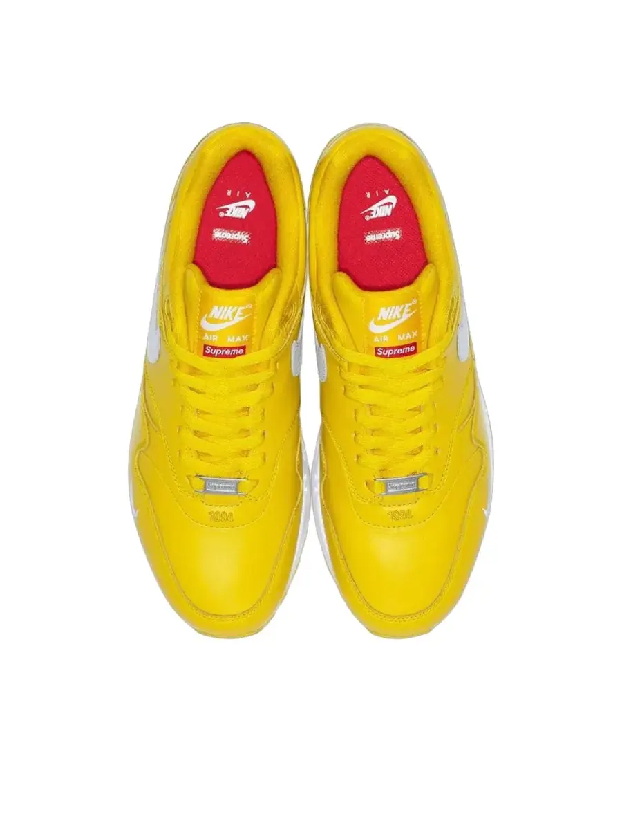 Кроссовки Nike x Supreme Air Max 1 ‘87 'Speed Yellow' — изображение 2 из 3, желтый