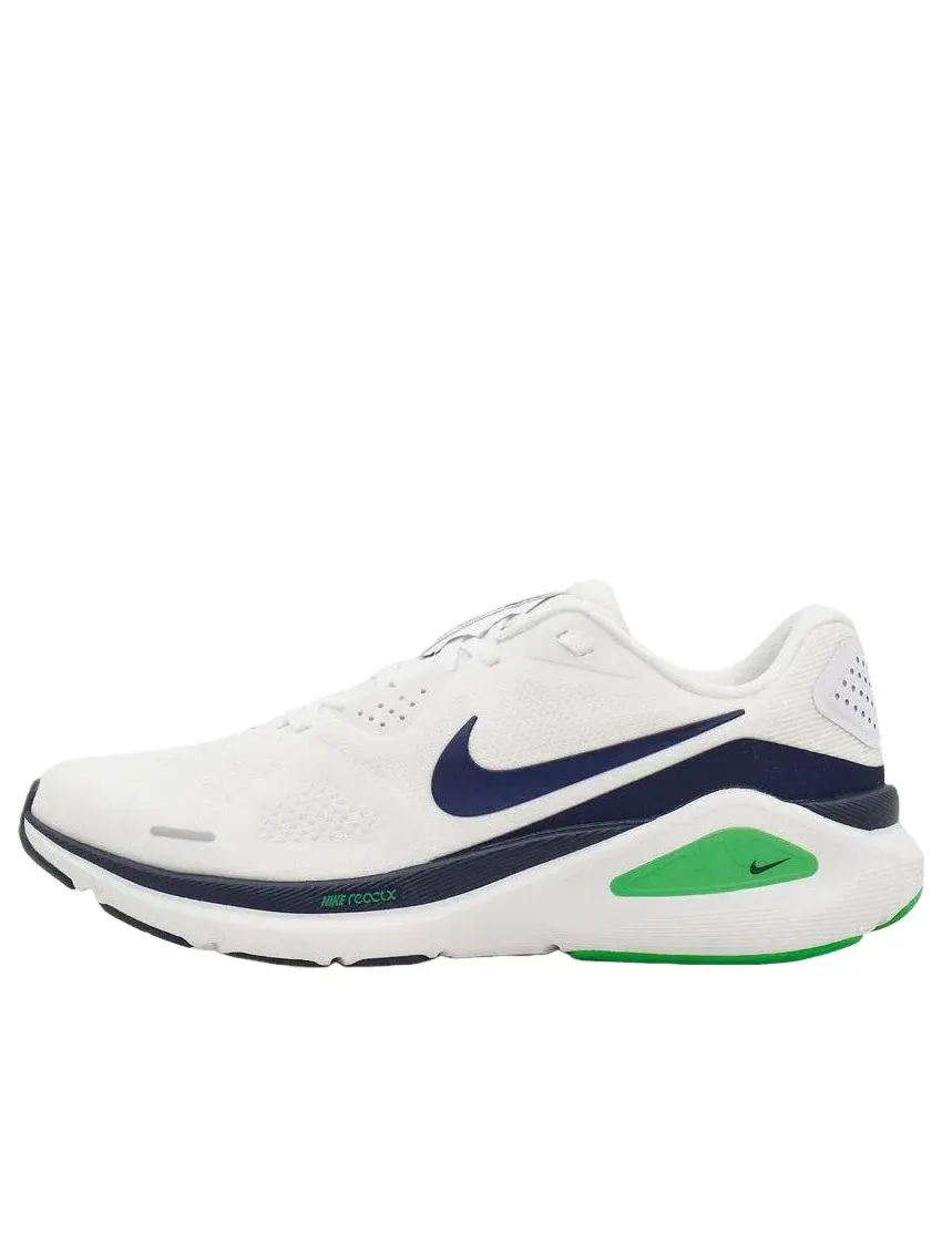 Мужские кроссовки для бега с шнуровкой Nike Structure White Green Spark — изображение 1 из 5, белый