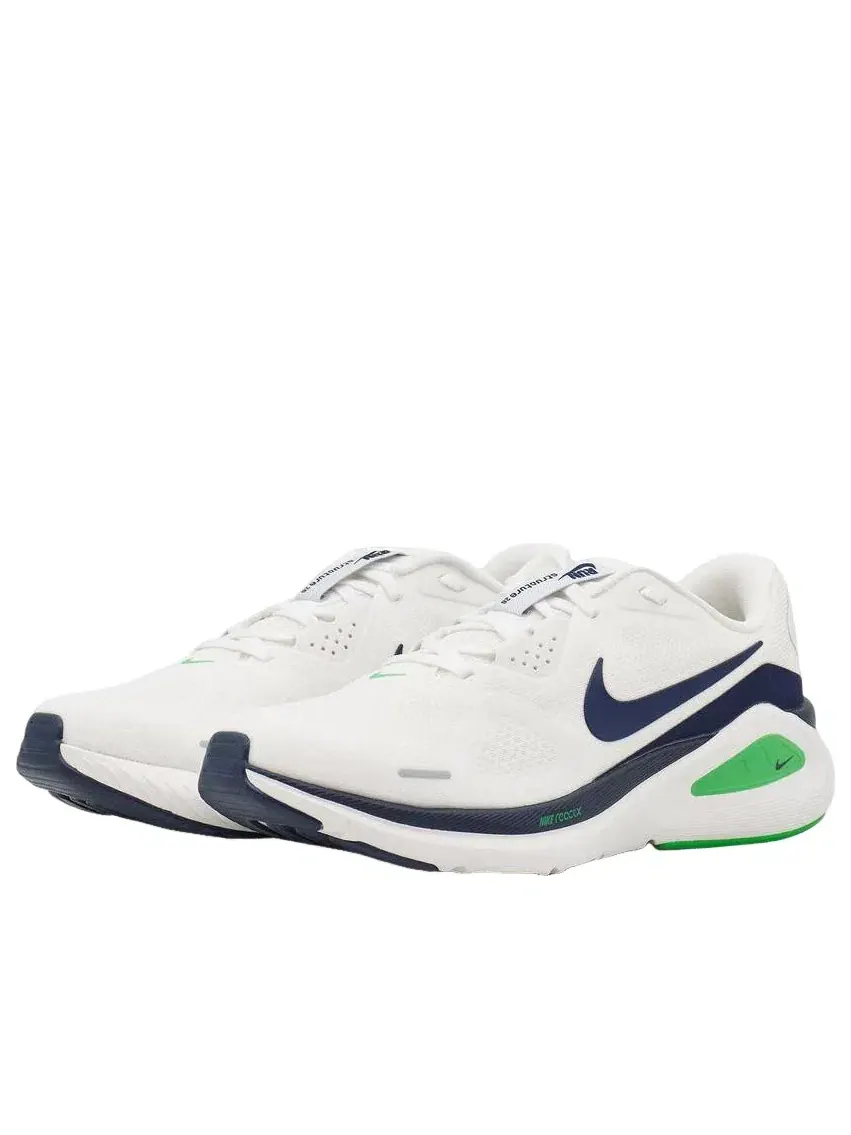 Мужские кроссовки для бега с шнуровкой Nike Structure White Green Spark — изображение 3 из 5, белый