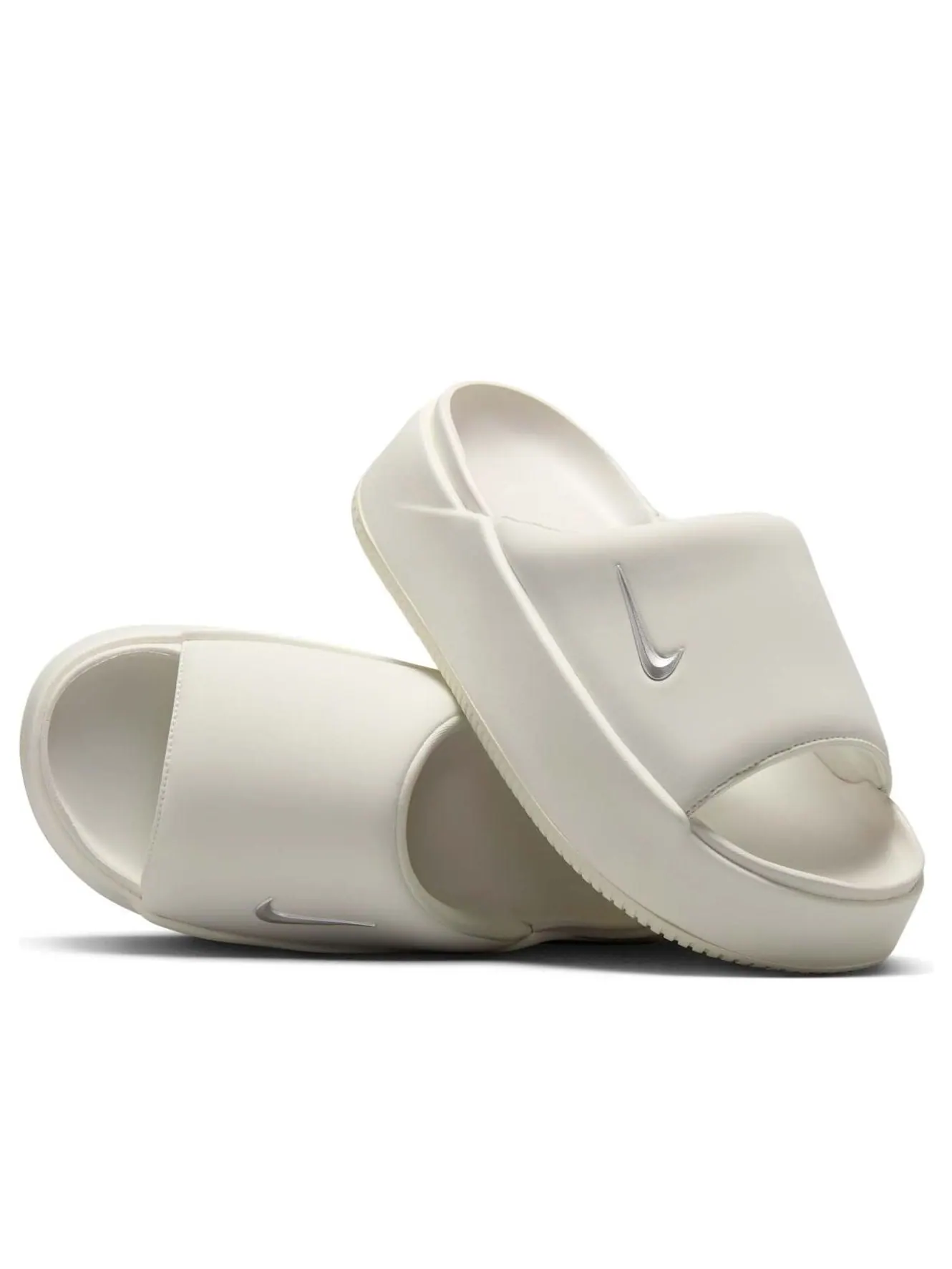 Шлепанцы (WMNS) Nike Calm Elevation 'Sail Metallic Silver' — изображение 4 из 5, серебряный
