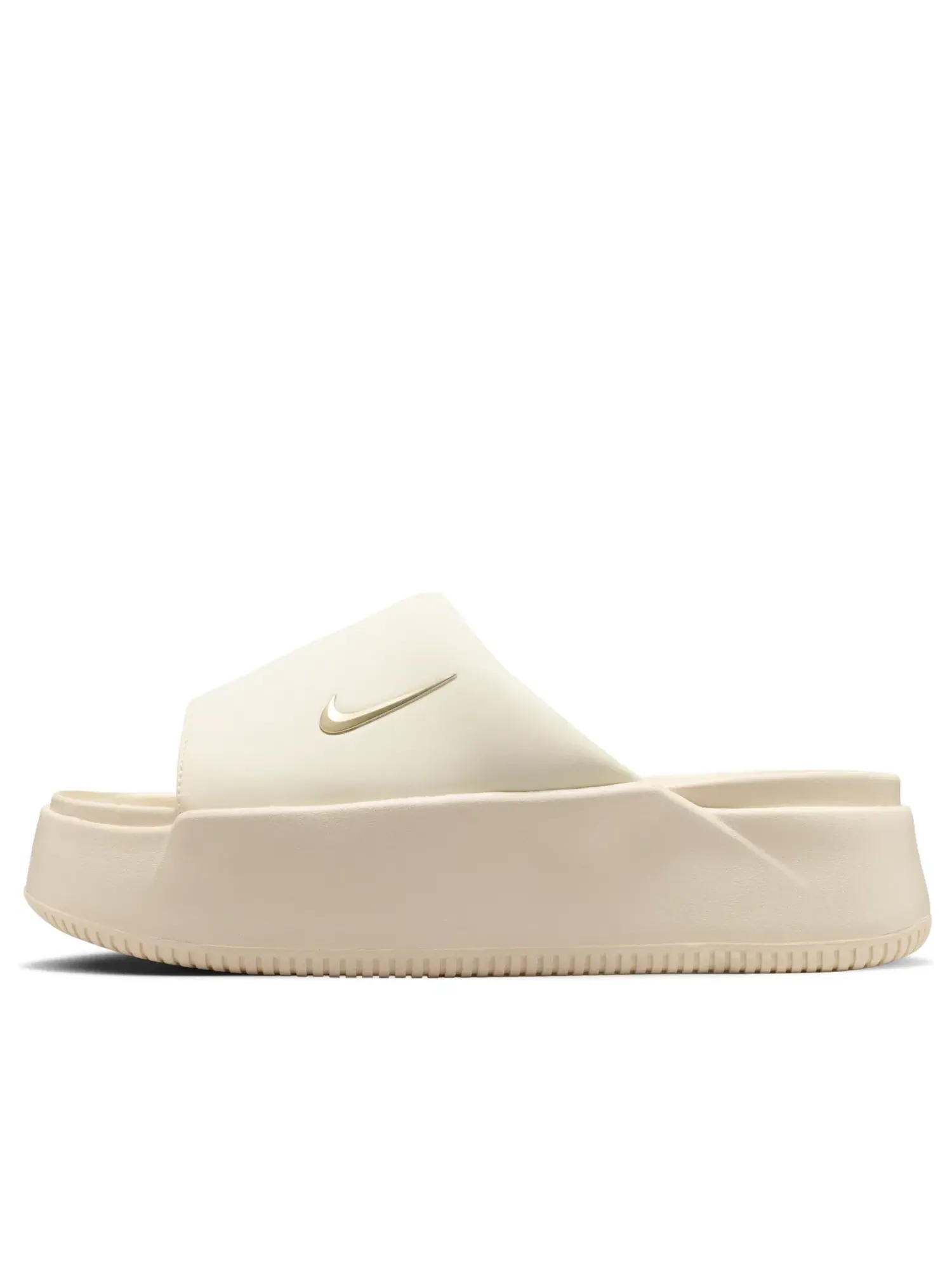Женские шлепанцы без застежки с открытым носком Calm Slide Coconut Milk Nike — изображение 1 из 5, бежевый