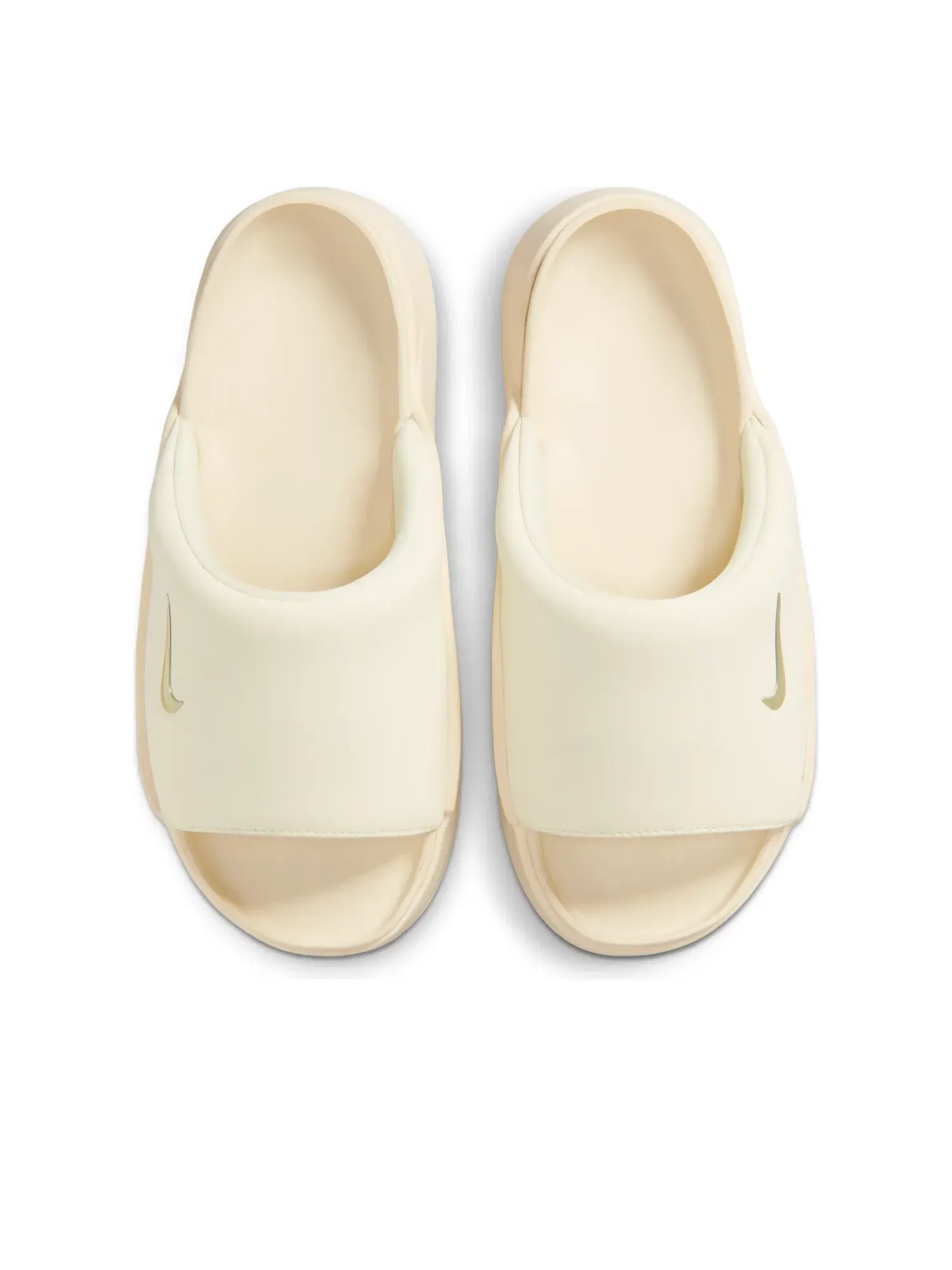 Женские шлепанцы без застежки с открытым носком Calm Slide Coconut Milk Nike — изображение 3 из 5, бежевый