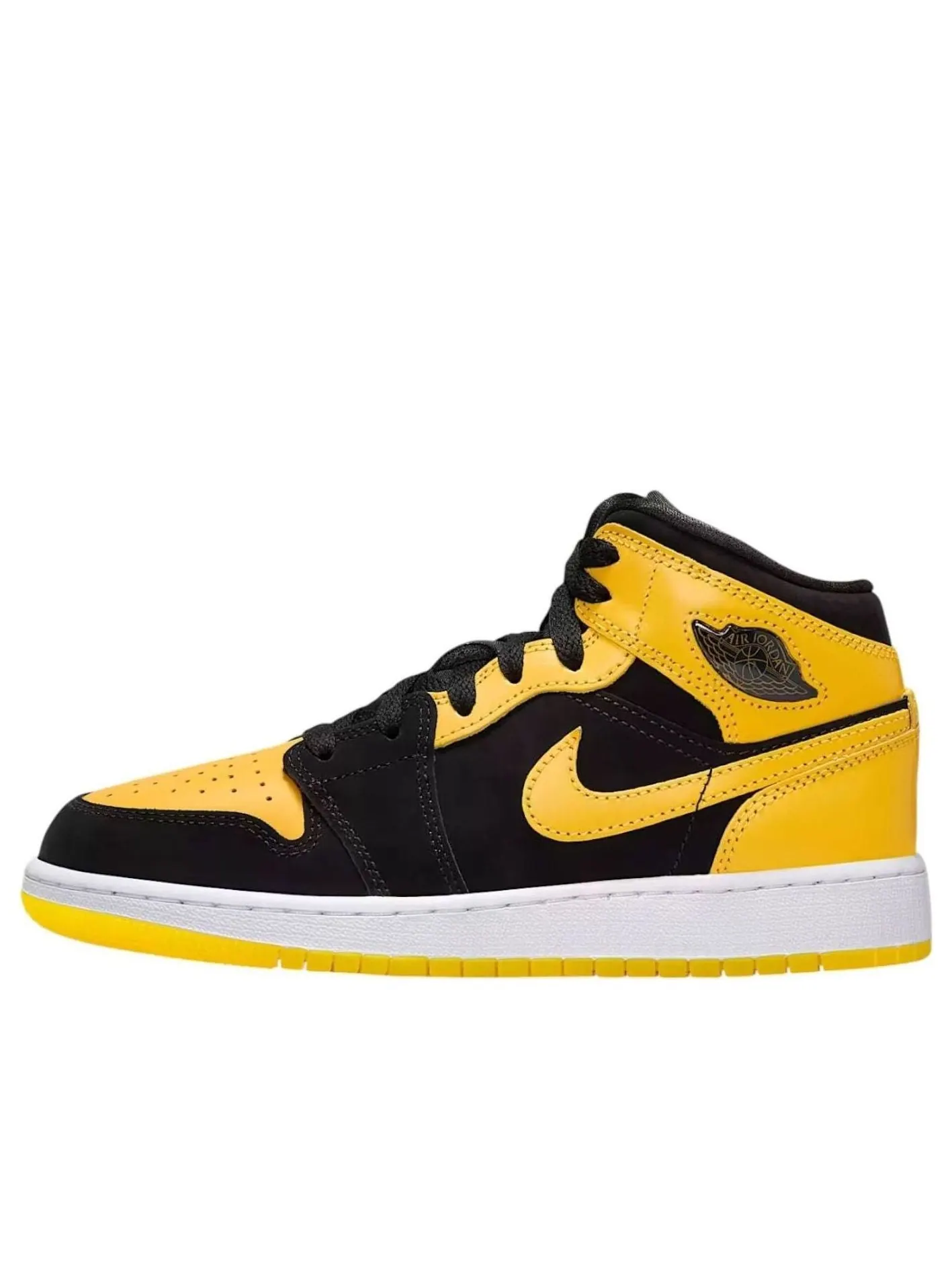 Кроссовки (GS) Air Jordan 1 Mid SE 'Black White Varsity Maize' — изображение 1 из 6, черный