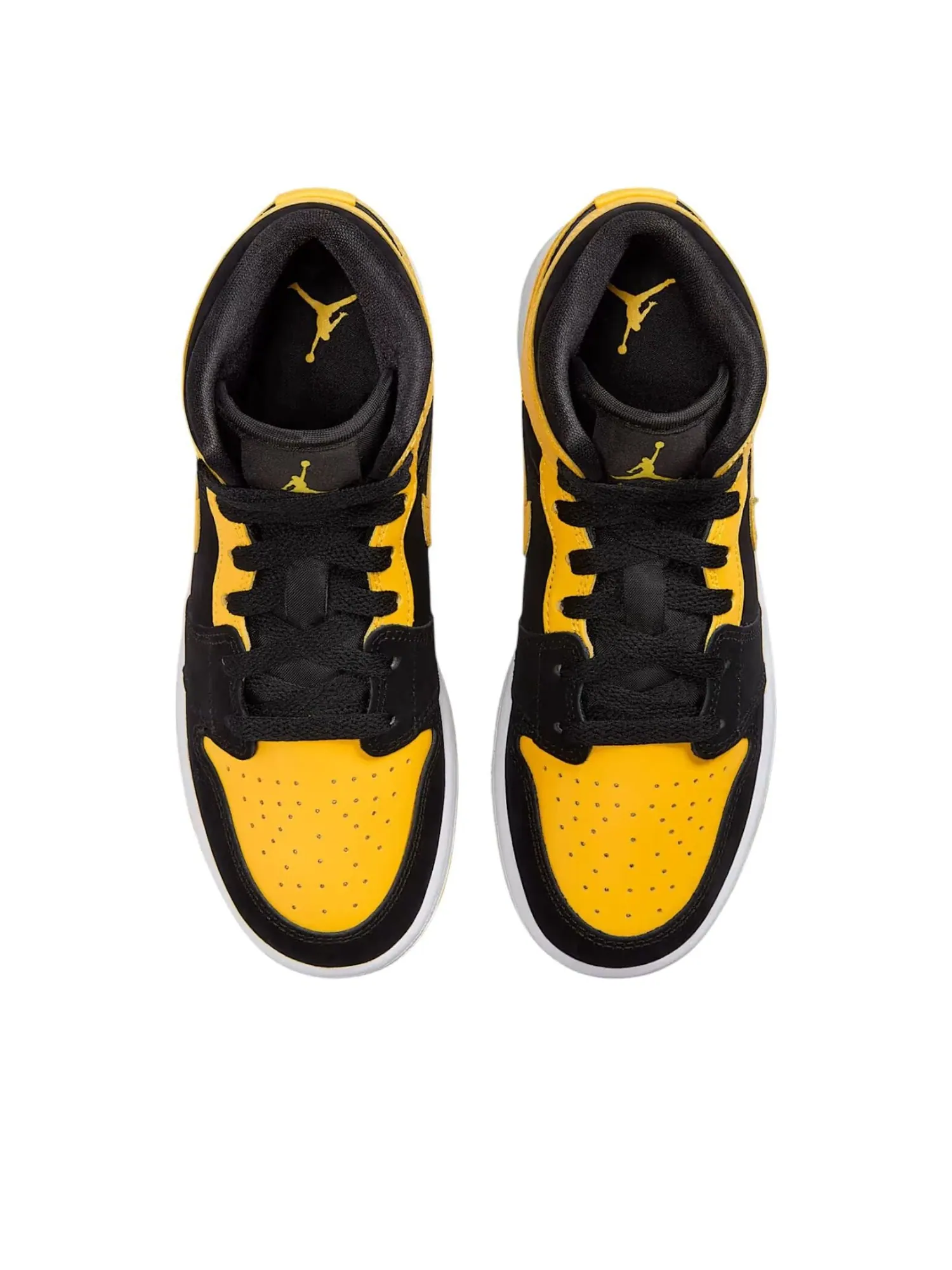 Кроссовки (GS) Air Jordan 1 Mid SE 'Black White Varsity Maize' — изображение 2 из 6, черный