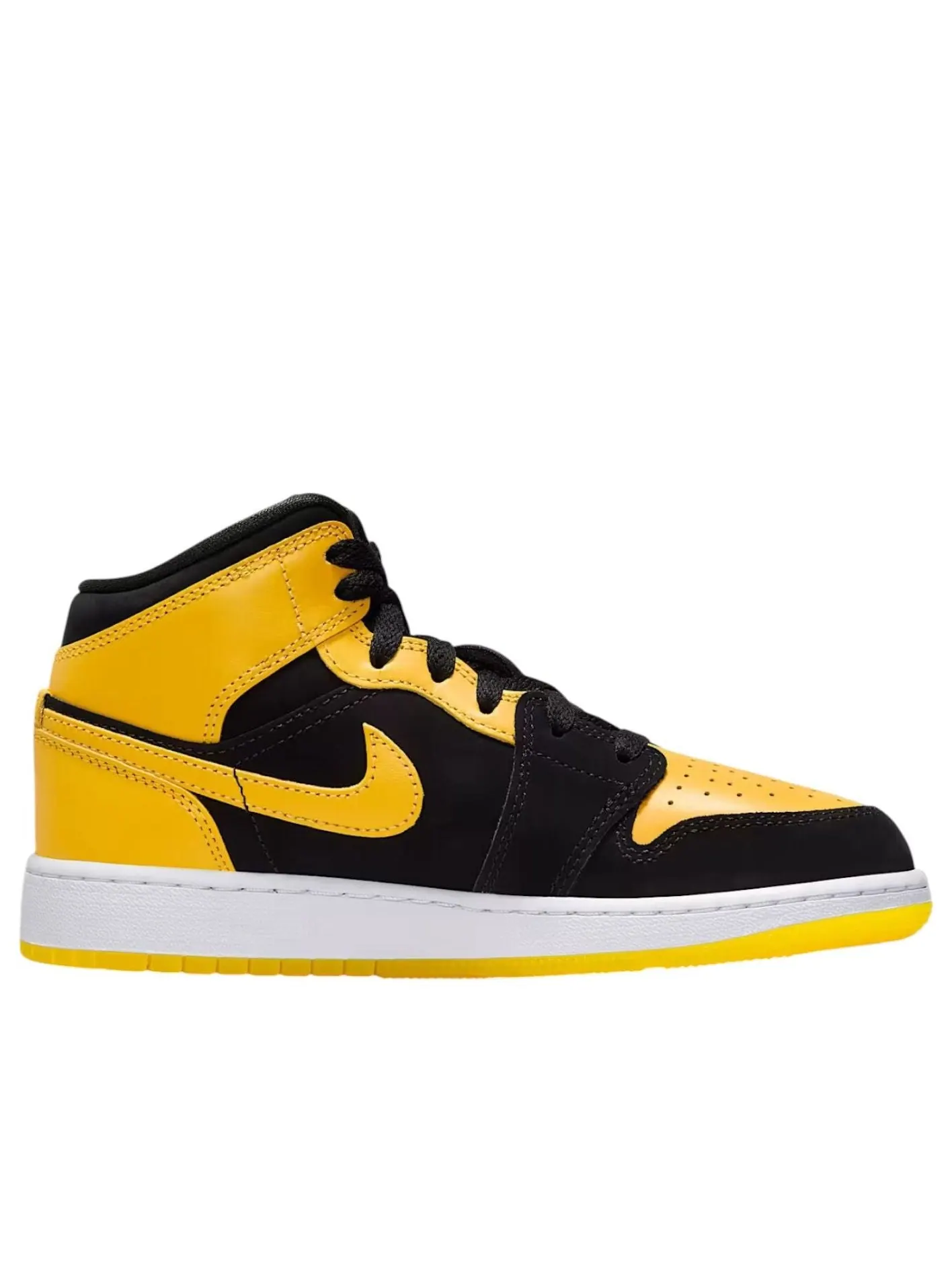 Кроссовки (GS) Air Jordan 1 Mid SE 'Black White Varsity Maize' — изображение 6 из 6, черный