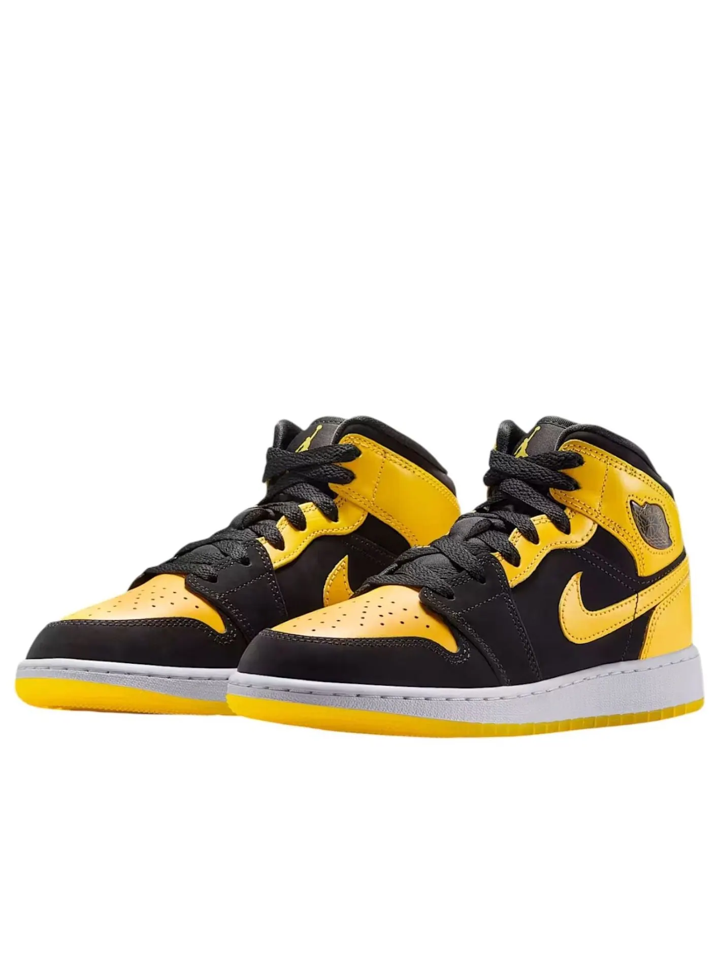 (GS) Air Jordan 1 Mid SE 'Black White Varsity Maize' — изображение 3 из 6, черный/белый