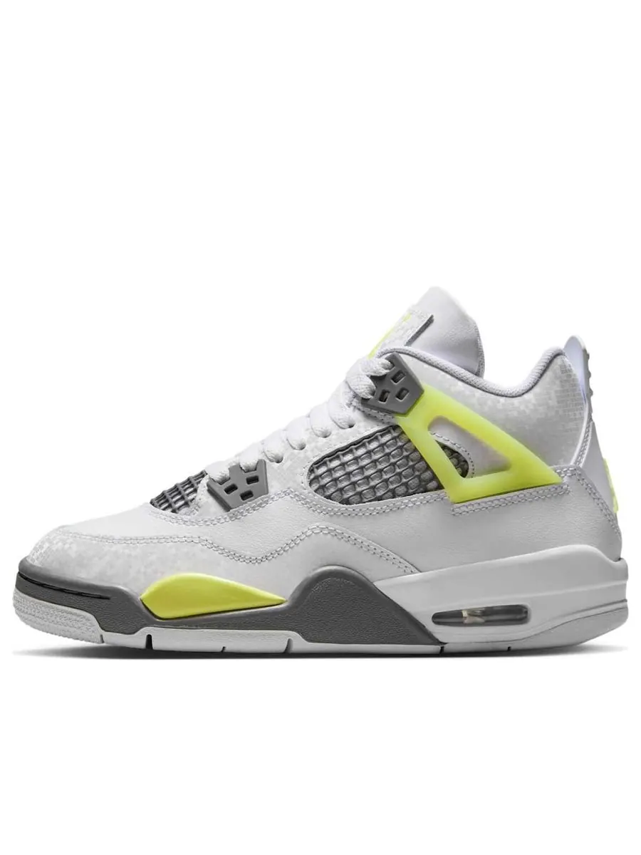 Кроссовки (GS) Air Jordan 4 Retro 'Light Lemon Twist' — изображение 1 из 6, белый