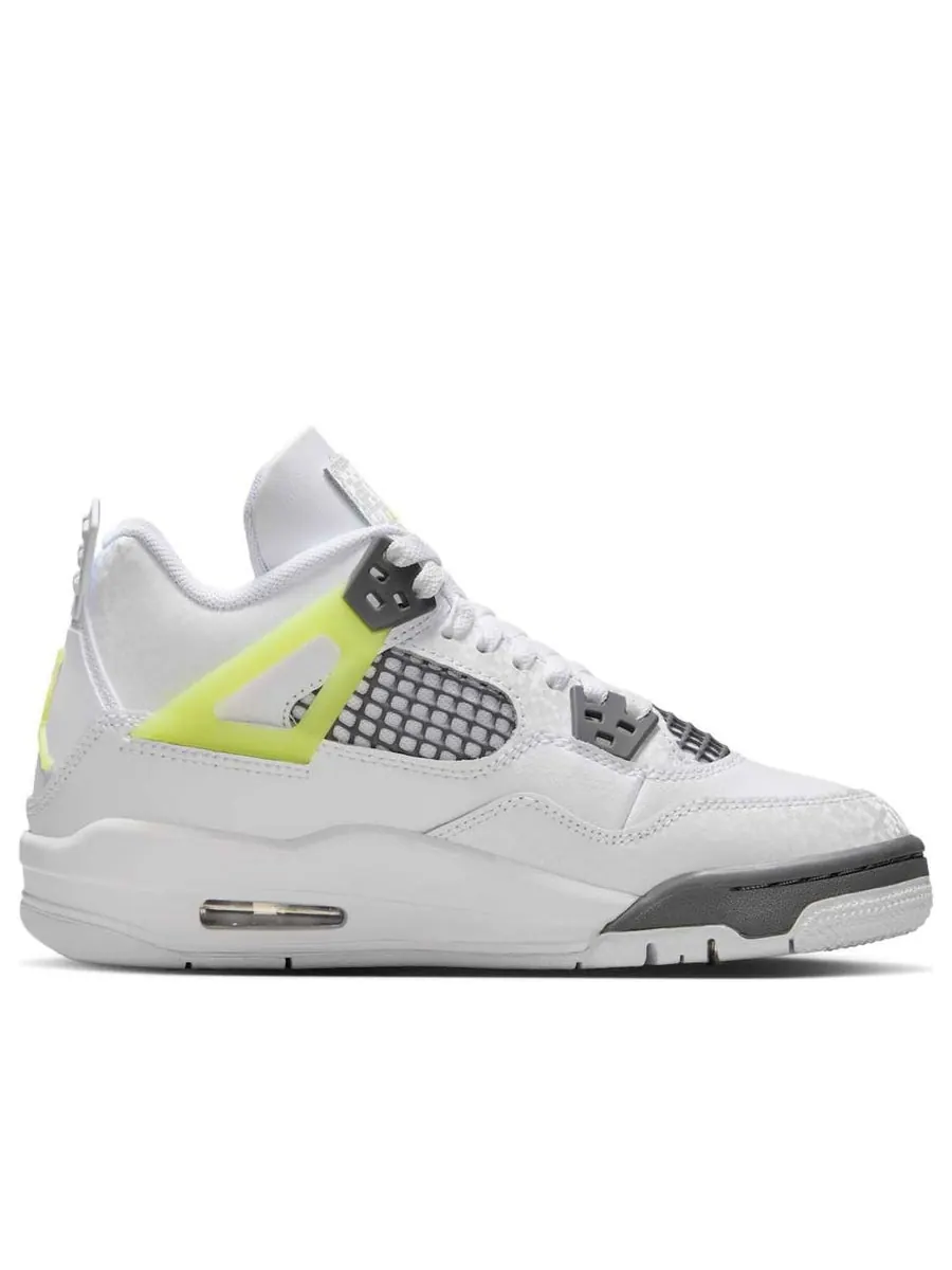 Кроссовки (GS) Air Jordan 4 Retro 'Light Lemon Twist' — изображение 2 из 6, белый