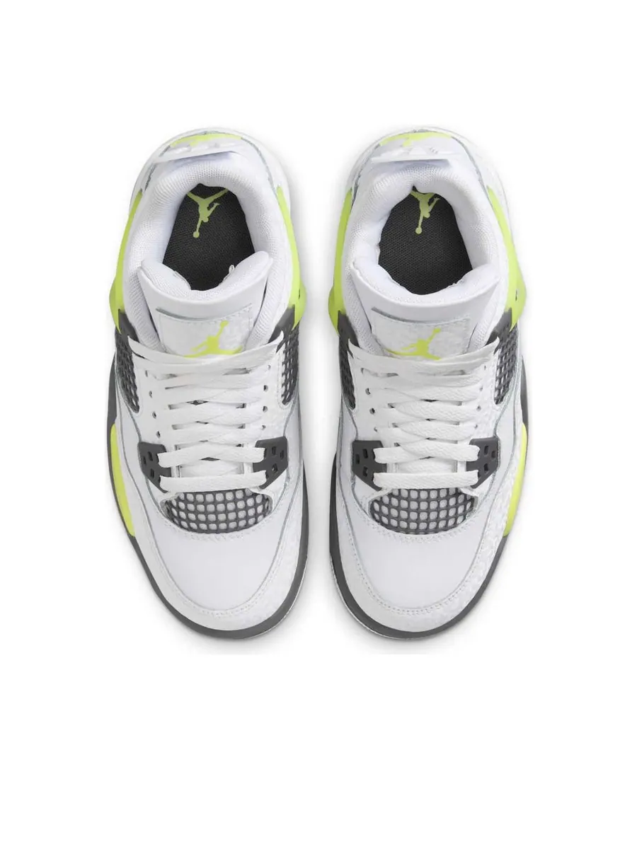 Кроссовки (GS) Air Jordan 4 Retro 'Light Lemon Twist' — изображение 4 из 6, белый