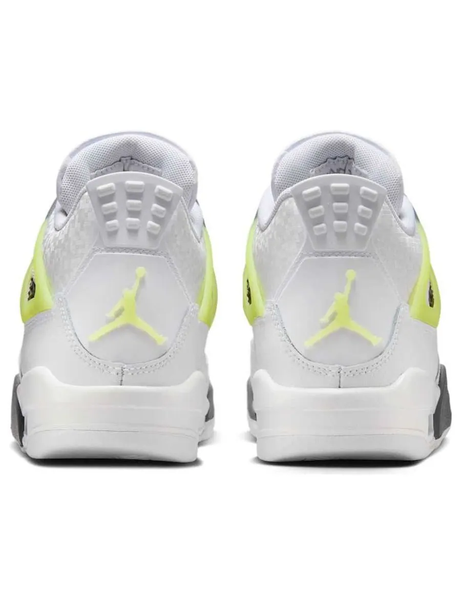 Кроссовки (GS) Air Jordan 4 Retro 'Light Lemon Twist' — изображение 5 из 6, белый