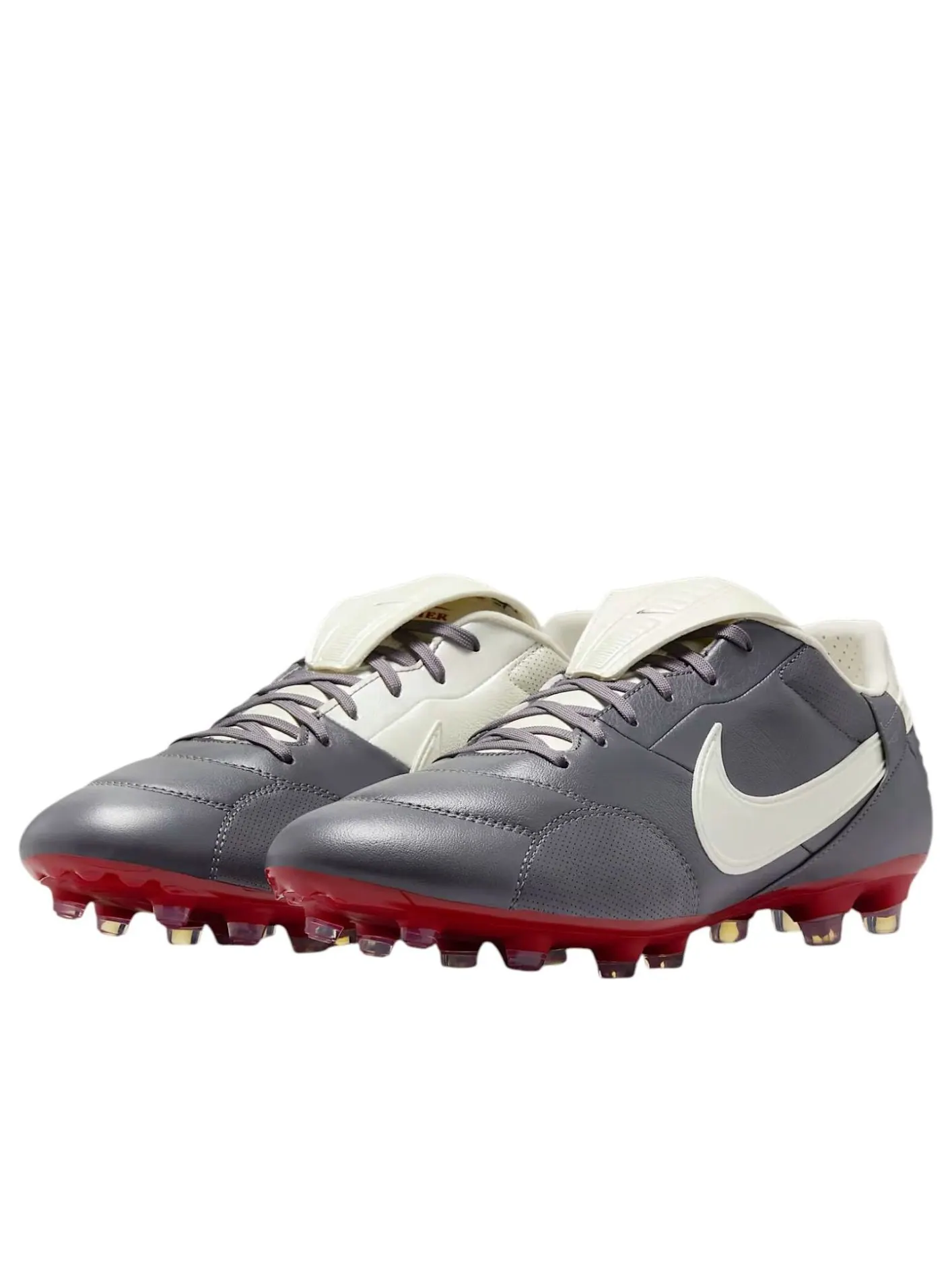 Кроссовки Nike Premier 3 FG 'Light Graphite Varsity Red' — изображение 2 из 6, серый