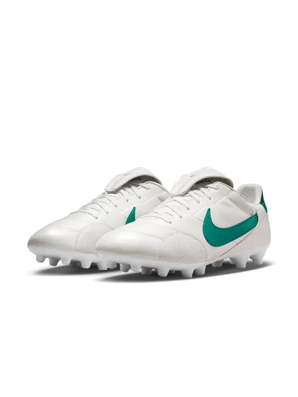 Кроссовки премьер 3 низкие fg Nike — изображение 2 из 4, металлик белый/зеленый