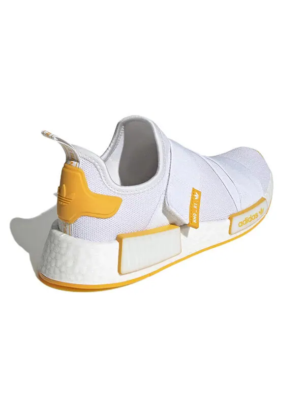 Кроссовки nmd_r1 ремешок Adidas — изображение 4 из 4, белый/оранжевый