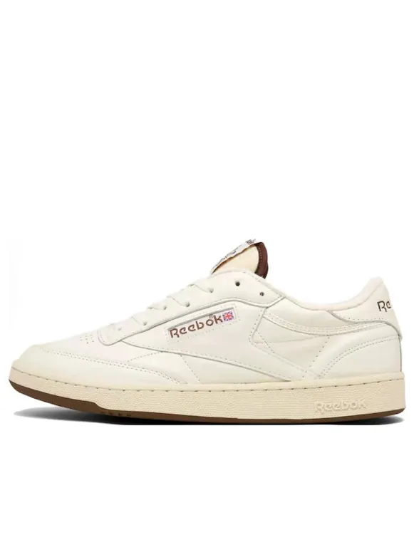 Кроссовки Reebok Club C 85 Vintage 'Chalk Paper White Brush Brown' — изображение 1 из 6, белый/коричневый