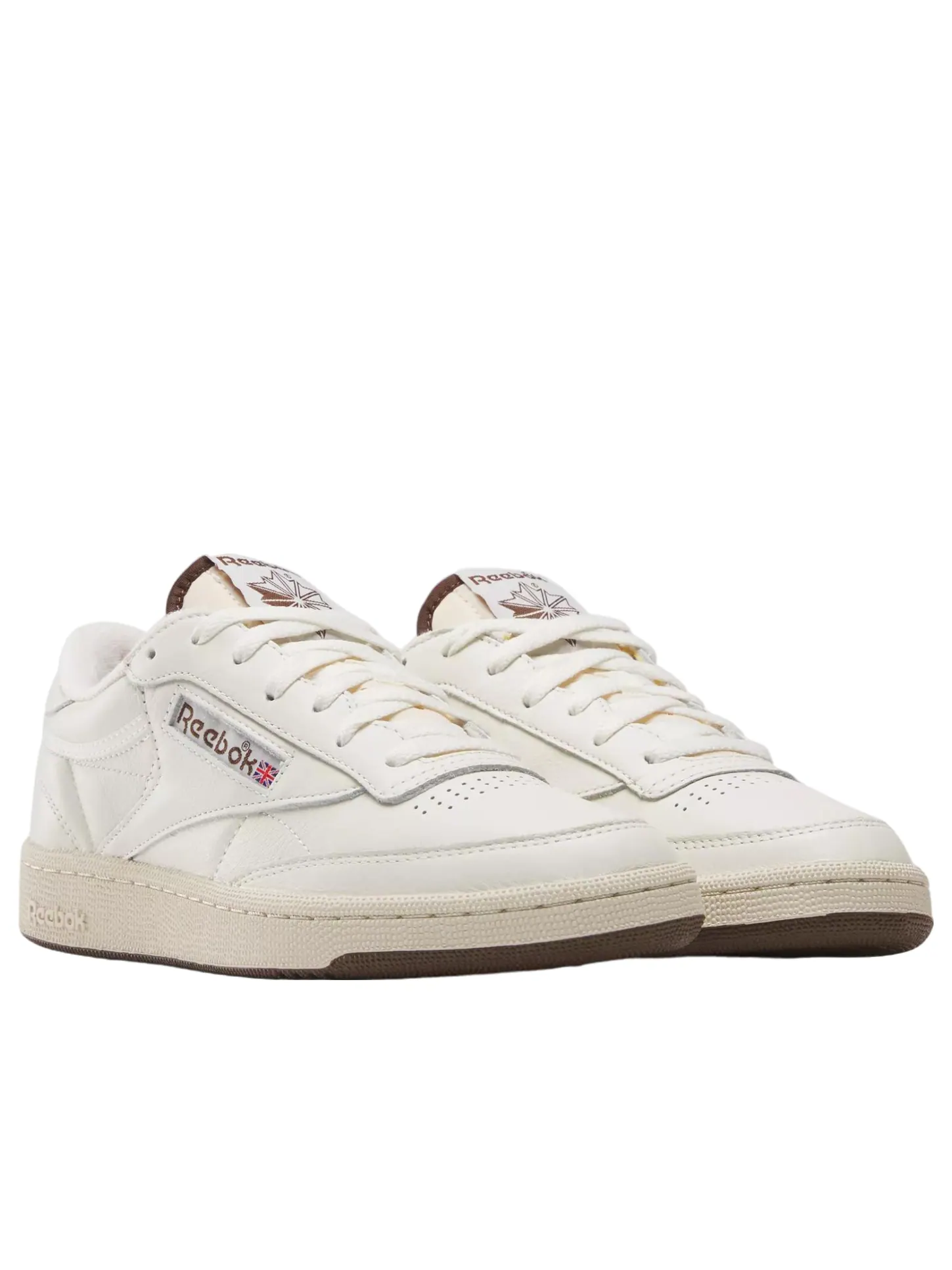 Кроссовки Reebok Club C 85 Vintage 'Chalk Paper White Brush Brown' — изображение 2 из 6, белый/коричневый