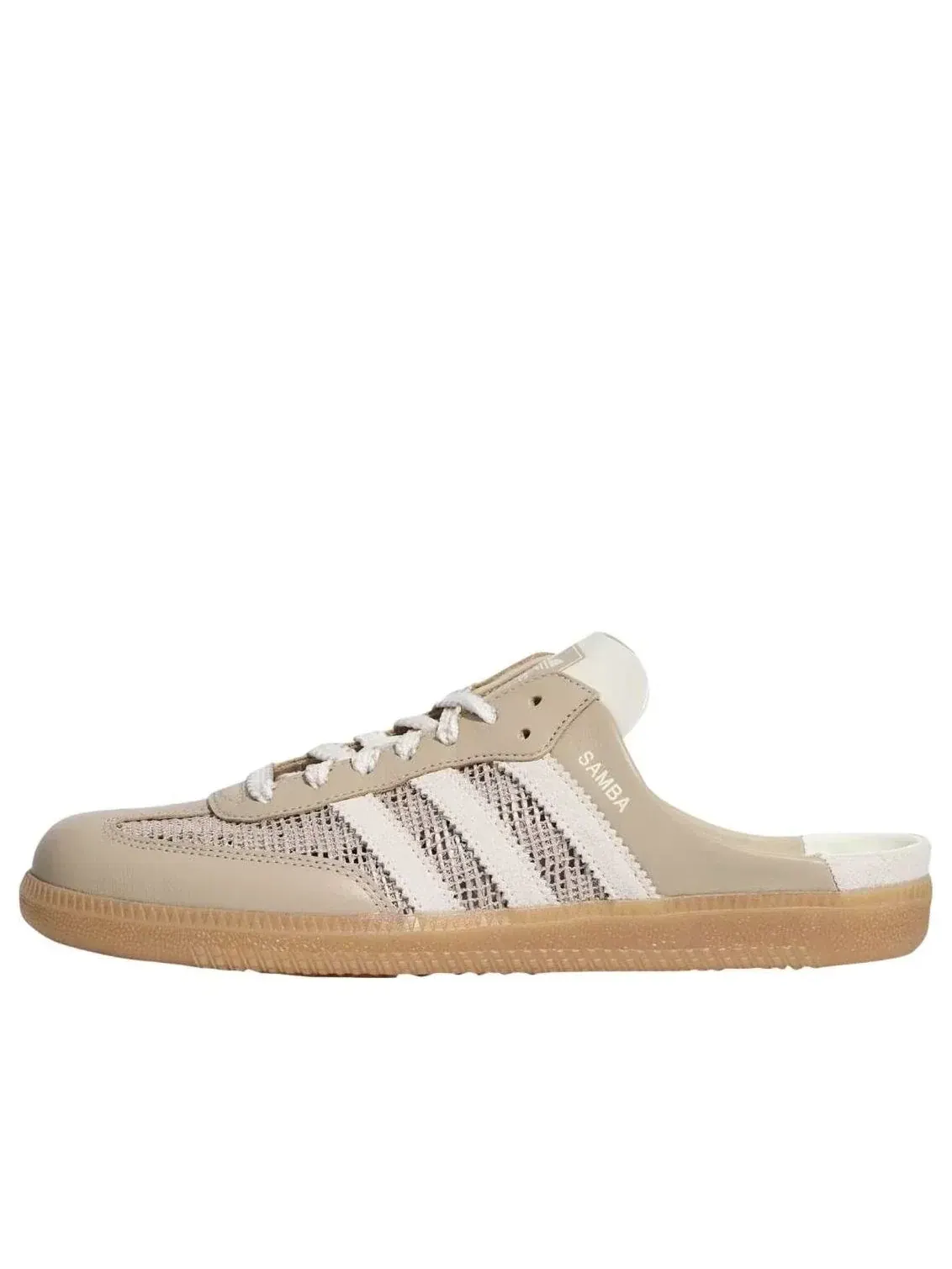 Мужские тапочки-мюли с закрытым носком Adidas Samba — изображение 1 из 5, бежевый