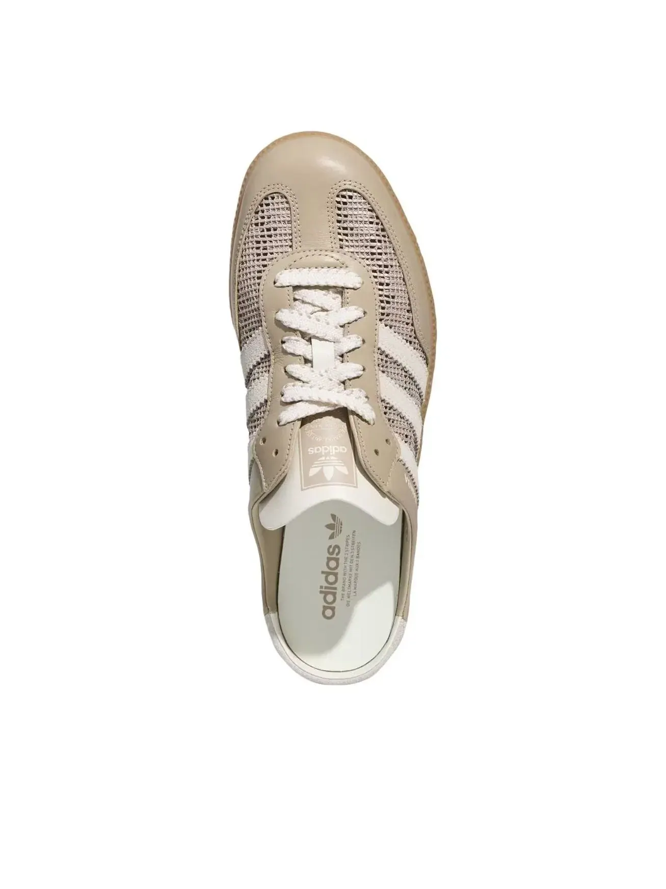 Мужские тапочки-мюли с закрытым носком Adidas Samba — изображение 2 из 5, бежевый