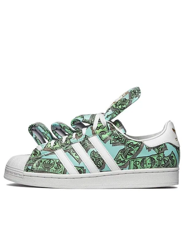 Кроссовки джереми скотт x суперзвезда Adidas — изображение 1 из 4, белый/зеленый