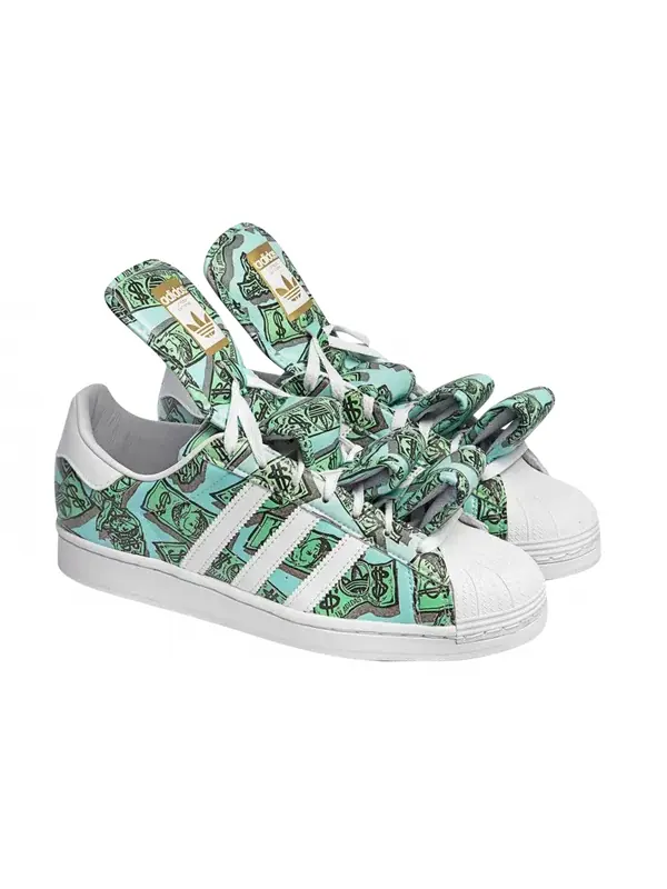 Кроссовки джереми скотт x суперзвезда Adidas — изображение 2 из 4, белый/зеленый
