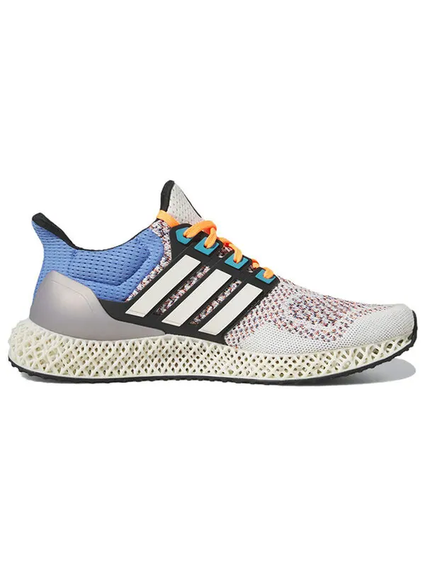 Кроссовки Adidas Ultra 4D Running Shoes 'Chalk White Blue Fusion' — изображение 2 из 4, белый/серый/синий/черный