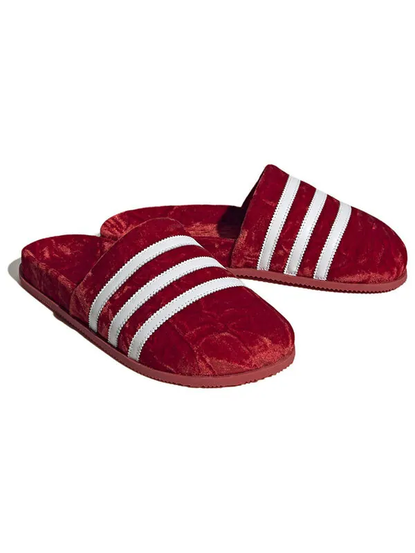 Тапочки adimule slide 'red velvet' Adidas — изображение 4 из 4, красный/белый/красный