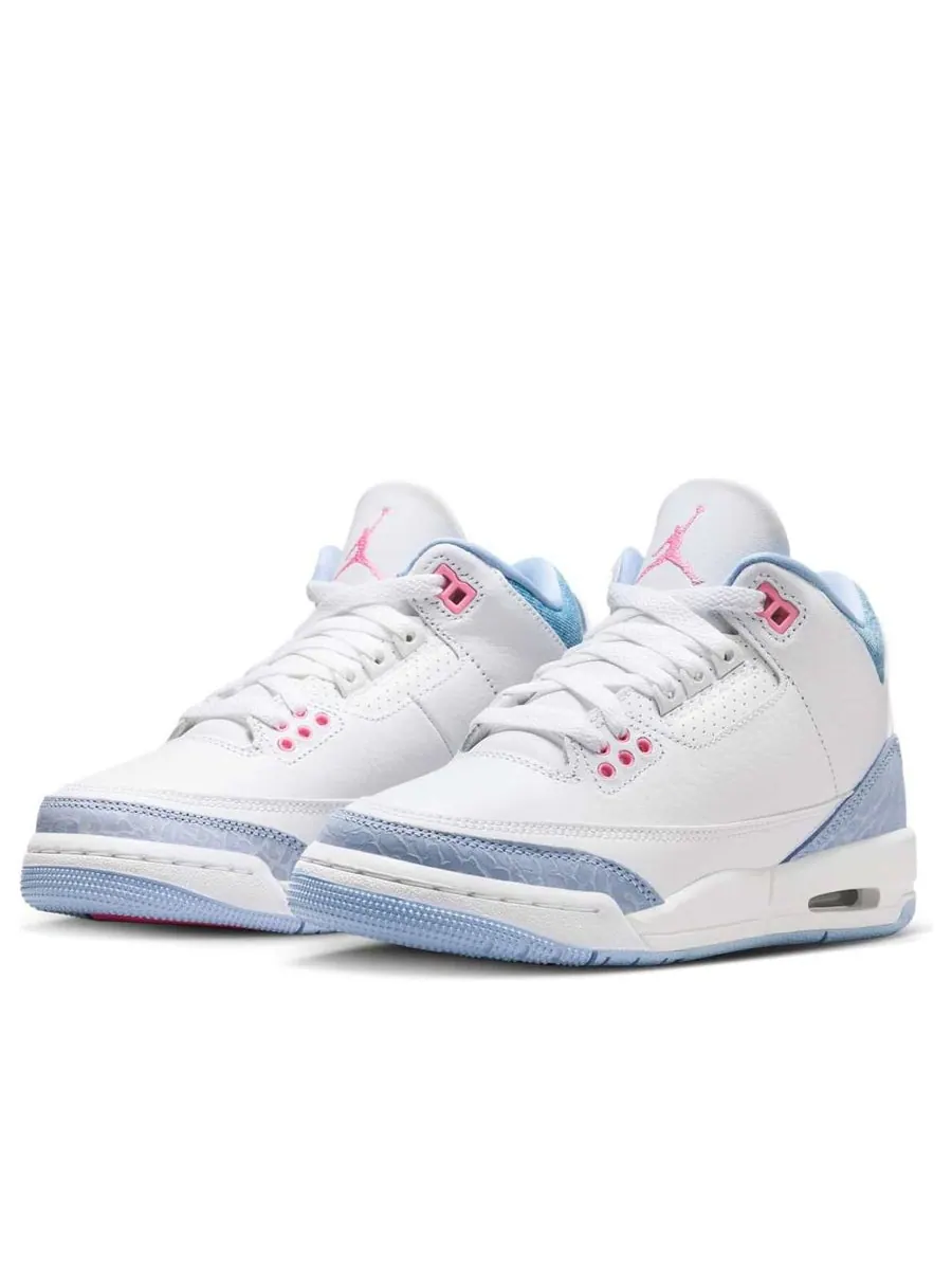 Кроссовки (GS) Air Jordan 3 'White Cobalt Bliss' — изображение 3 из 6, белый
