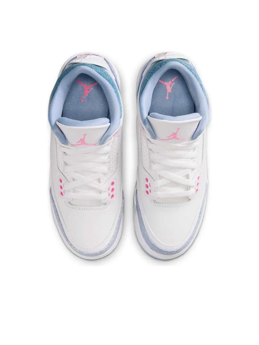 Кроссовки (GS) Air Jordan 3 'White Cobalt Bliss' — изображение 4 из 6, белый