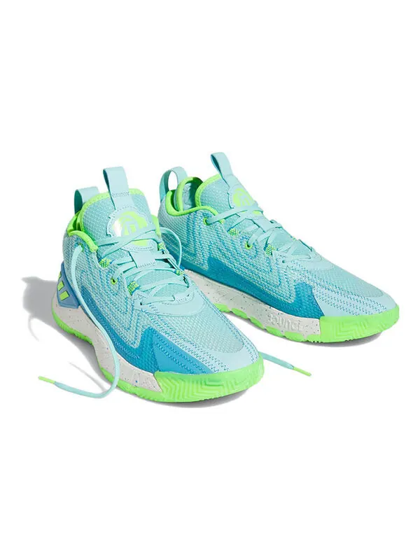 Кроссовки d rose son of chi 2 shoes 'aqua solar green' Adidas — изображение 3 из 4, белый/зеленый