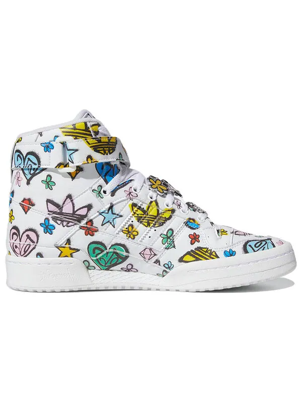 Кроссовки jeremy scott x forum 84 высокие Adidas — изображение 2 из 4, белый/белый/черный