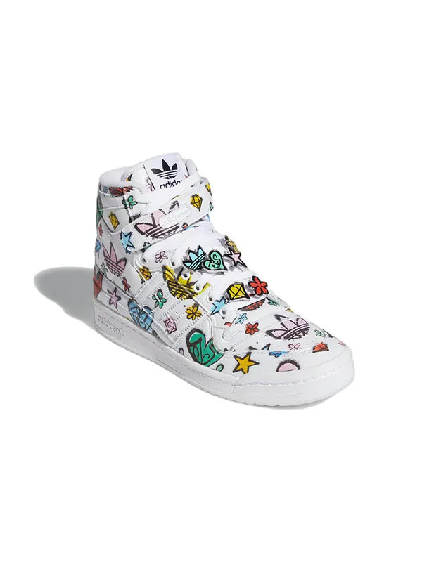 Кроссовки jeremy scott x forum 84 высокие Adidas — изображение 3 из 4, белый/белый/черный