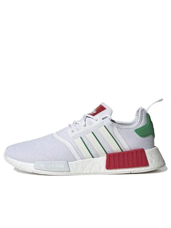 Кроссовки nmd_r1 Adidas — изображение 1 из 4, белый/белый/зеленый