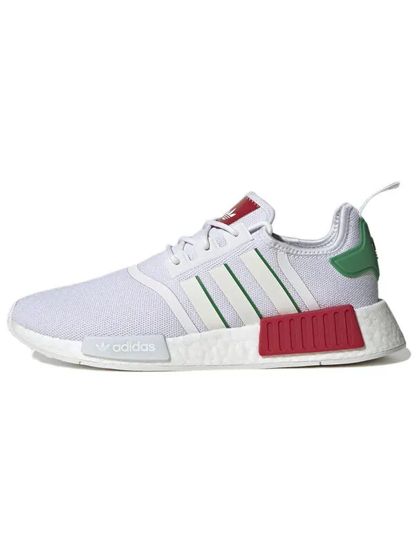 Кроссовки nmd_r1 Adidas — изображение 2 из 4, белый/белый/зеленый