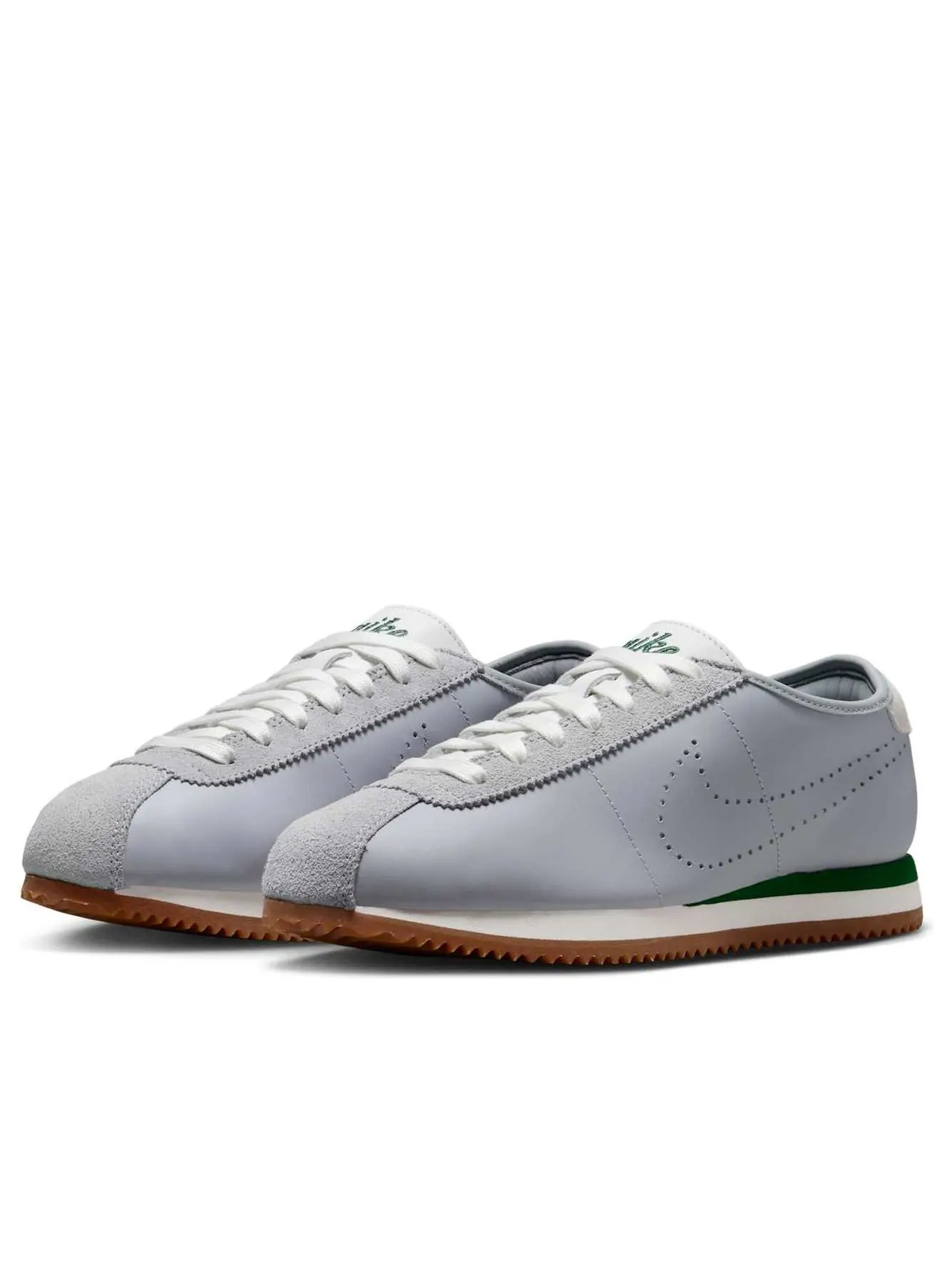 Кроссовки (WMNS) Nike Cortez Leather 'Wolf Grey Summit White Green Gum' — изображение 3 из 6, серый