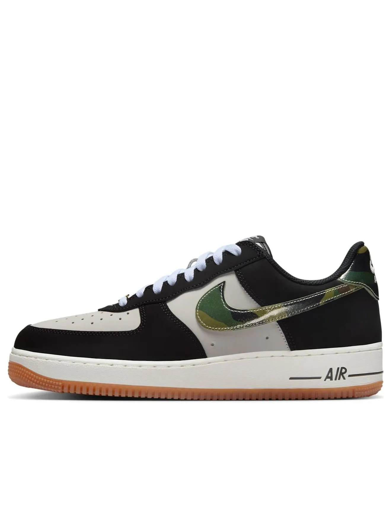 Кроссовки Nike Air Force 1 Low 'Black Patent Camo Swoosh' — изображение 1 из 6, черный