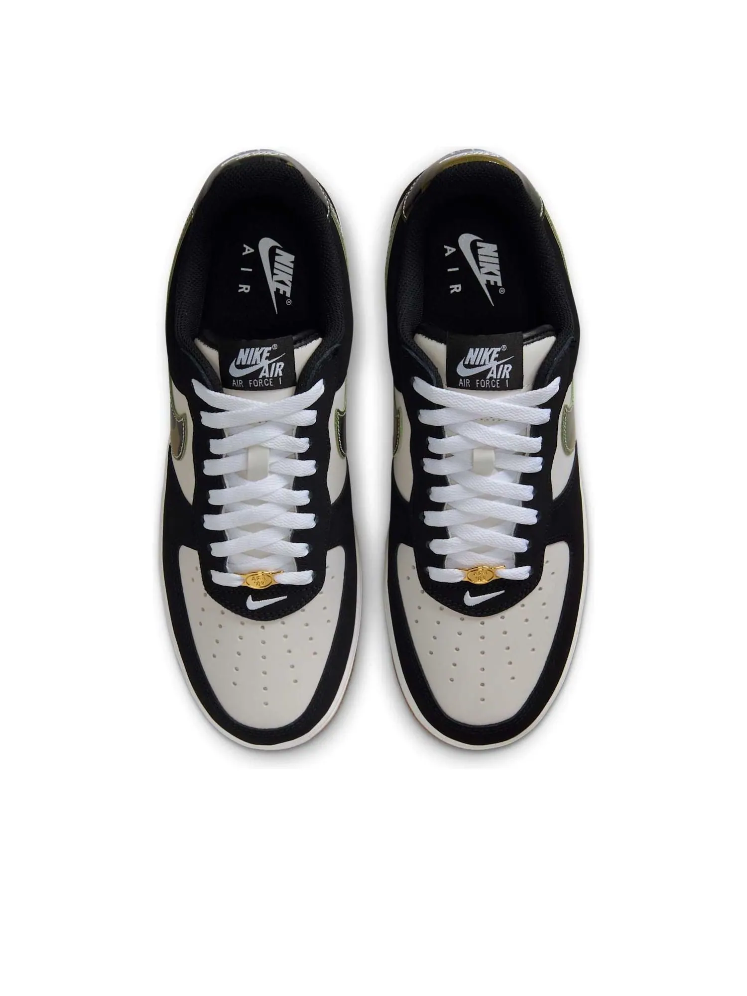 Кроссовки Nike Air Force 1 Low 'Black Patent Camo Swoosh' — изображение 2 из 6, черный