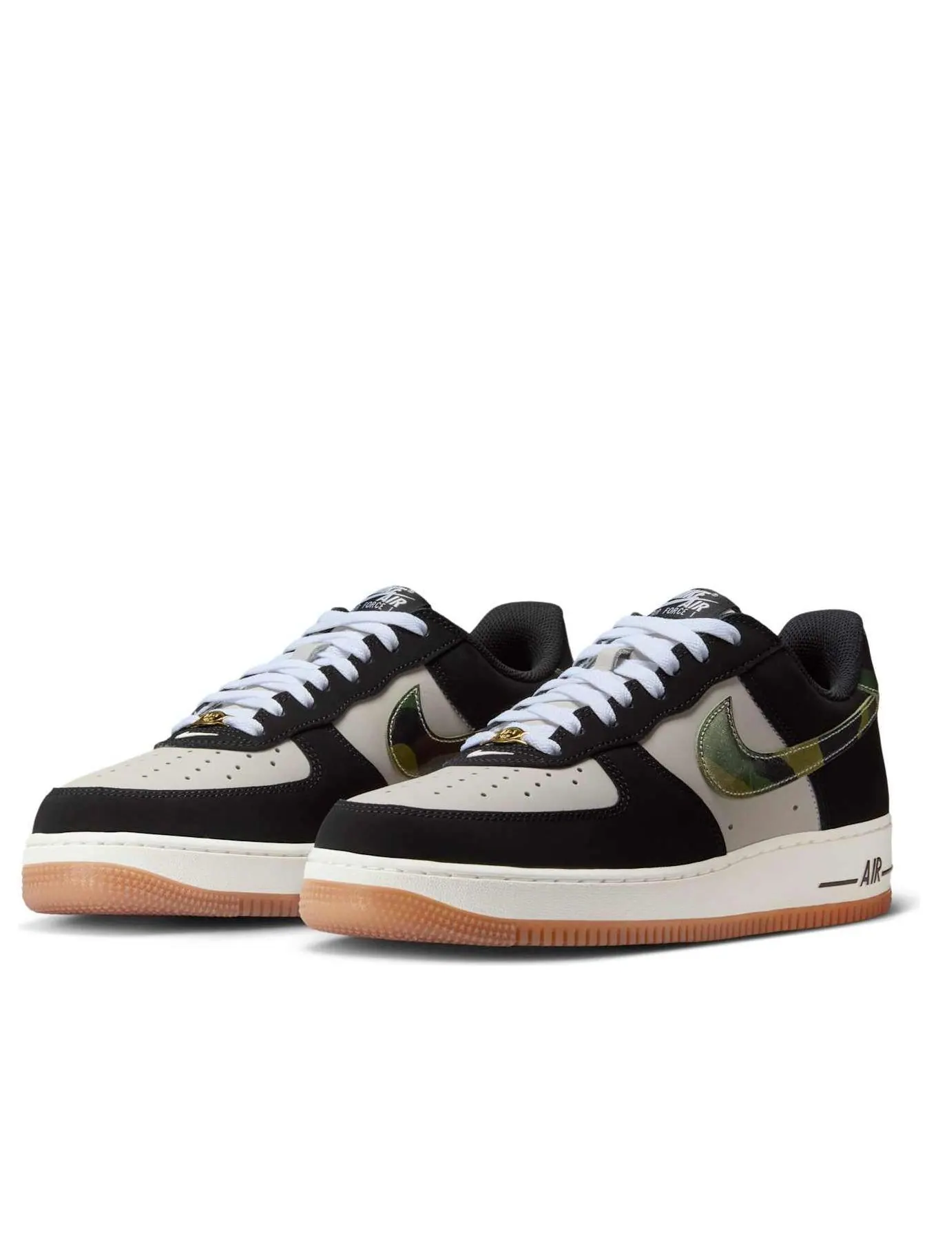 Кроссовки Nike Air Force 1 Low 'Black Patent Camo Swoosh' — изображение 4 из 6, черный