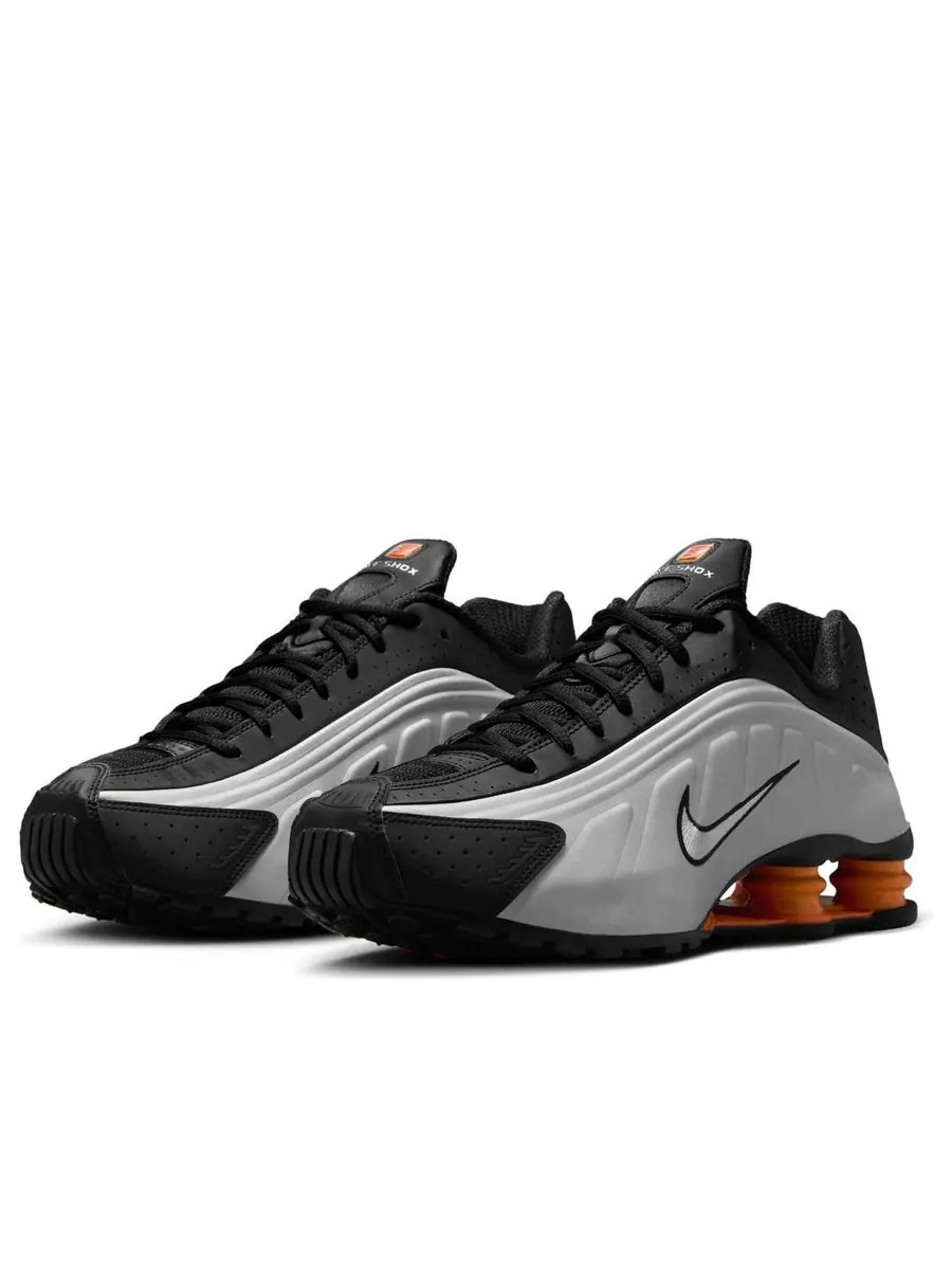Кроссовки Nike Shox R4 'Black Vast Grey Bright Mandarin' — изображение 3 из 6, серый