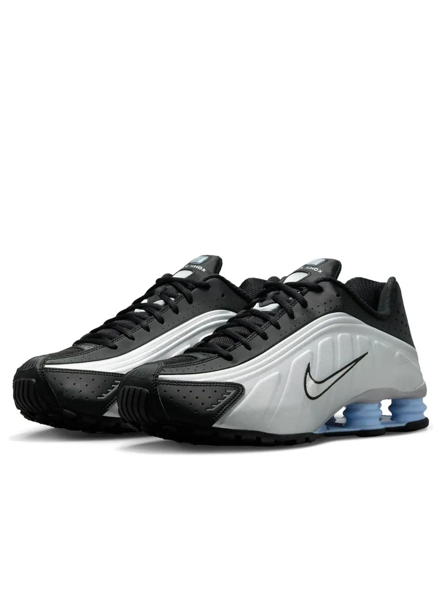 Кроссовки Nike Shox R4 'Metallic Silver Psychic Blue' — изображение 3 из 6, серебряный