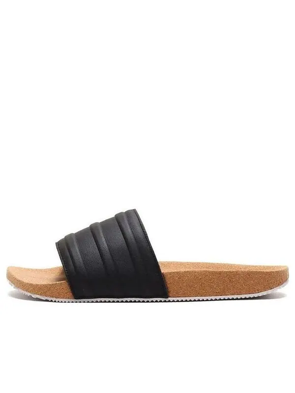 Тапочки originals adilette 'black cork' Adidas — изображение 1 из 4, черный/коричневый/белый
