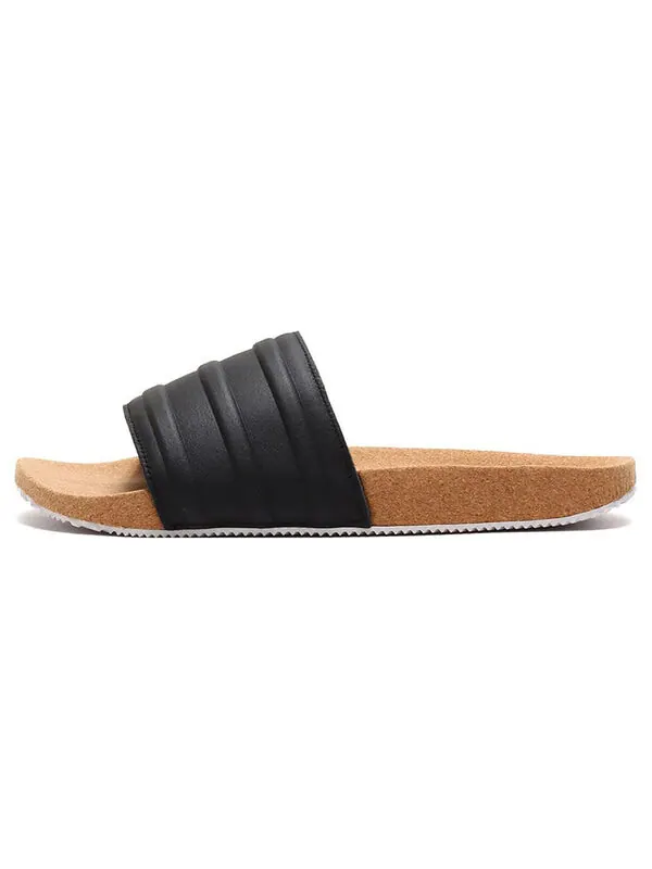Тапочки originals adilette 'black cork' Adidas — изображение 2 из 4, черный/коричневый/белый
