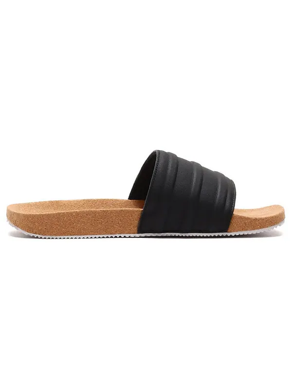 Тапочки originals adilette 'black cork' Adidas — изображение 3 из 4, черный/коричневый/белый